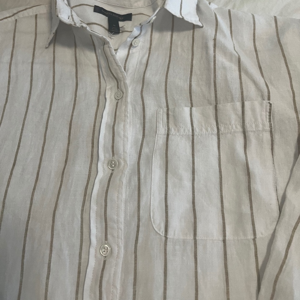 Banana Republic boyfriend short Sleeve linen shirt